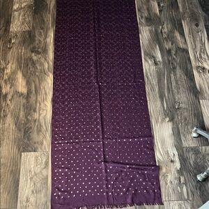 Deep purple coach signature Scarf with Metallic Star Pattern